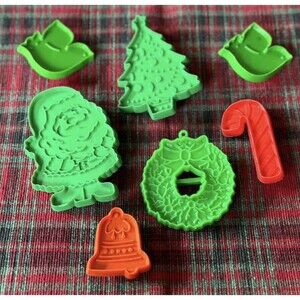Vintage 1980s Hallmark Cards Christmas Cookie Cutters Set of 7 Santa Dove